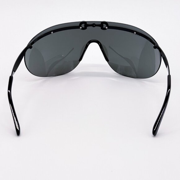 NEW AUTHENTIC GUCCI GG1656S 001, BLACK METAL OVERSIZED MASK SUNGLASSES GUCCI - Picture 8 of 13